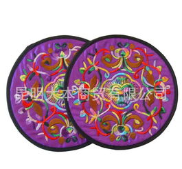 手工民俗風之美 云南民族風繡花布藝杯墊與餐墊的魅力（規格 一對by001）